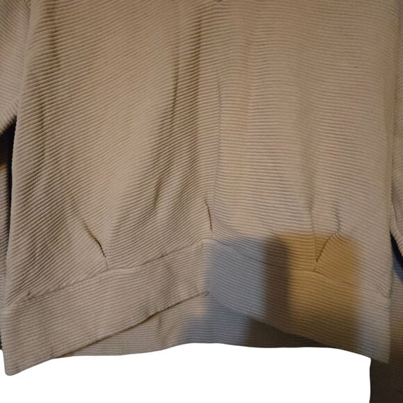 Stateside Women's Brown Rachel Chunky Ribbed V-Neck Raglan Long Sleeve Sweater L - Picture 7 of 8